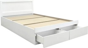 Κρεβάτι Olympus pakoworld με συρτάρι σε λευκή απόχρωση 150x200εκ