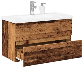 Ντουλάπι με Ενσωματωμένο Νιπτήρα Παλιό Ξύλο