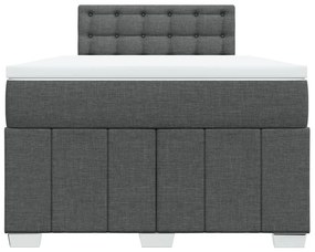 vidaXL Κρεβάτι Boxspring με Στρώμα Σκούρο Γκρι 120x190 εκ Υφασμάτινο