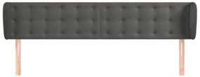vidaXL Κεφαλάρι με Πτερύγια Σκούρο Γκρι 203x23x78/88 εκ. Βελούδινο