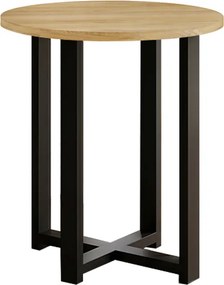 Τραπεζάκι βοηθητικό Mesa Megapap χρώμα sapphire oak Ø45x50εκ.