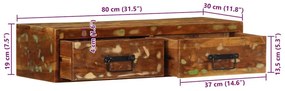 Επίτοιχο ντουλάπι τηλεόρασης 80x30x19cm Ξύλο μασίφ αναγεννημένο - Πολύχρωμο