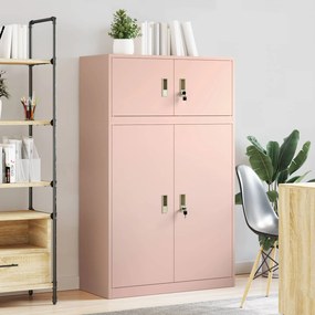 vidaXL Ντουλάπι αποθήκευσης 2 τμχ. Ροζ 90 x 40 x 145 cm Ατσάλι