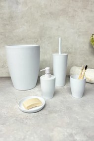 Stewehome Σετ μπάνιου 5 τεμαχίων από πλαστικό Λευκό 8x20 cm