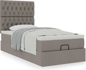vidaXL Οθωμανικό κρεβάτι με στρώμα Taupe 80x200cm ύφασμα