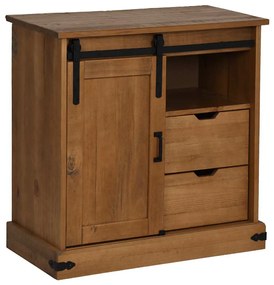 vidaXL Sideboard HALDEN με συρόμενη πόρτα 80x40x80 cm μασίφ ξύλο