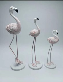 Stewehome Σετ 3 τεμαχίων φλαμίνγκο με μεταλλική βάση