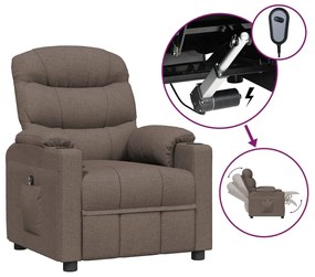 vidaXL Πολυθρόνα Ανακλινόμενη Ηλεκτρική Taupe Υφασμάτινη