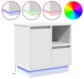 vidaXL Κομοδίνα με LED 2 τεμάχια Λευκά 50x34,5x50 εκ.