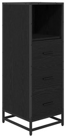 vidaXL Σετ Επίπλων Μπάνιου με ράφι 3 pcs Μαύρη Οξυά Επεξεργασμένο ξύλο