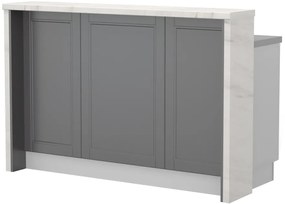 Πάγκος νησίδας Tahoma-Μήκος: 150 εκ.-Γραφίτης-White Marble