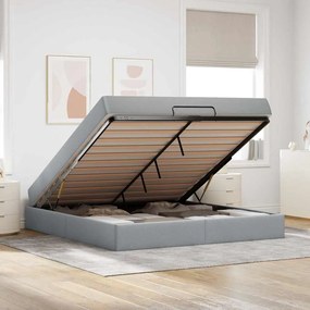 vidaXL Σκελετός Κρεβατιού Άλλο Ανοιχτό γκρι 180 x 200 cm ύφασμα