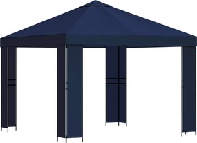 vidaXL Κιόσκι 3 x 3 m Μπλε Πολυεστέρας και Χάλυβας 190 gsm