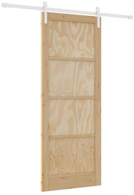 vidaXL Συρόμενη Πόρτα με Σετ Υλικών 83x211 cm Συμπαγές Ξύλο Πεύκου