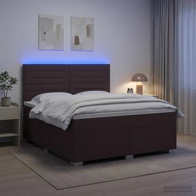 vidaXL Κρεβάτι box spring με στρώμα Σκούρο Καφέ 140 x 190 cm Ύφασμα