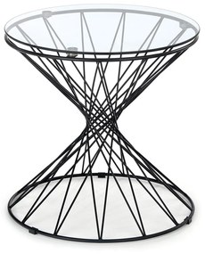 Τραπεζάκι σαλονιού Houston 1366, Μαύρο, 45cm, Επεξεργασμένο γυαλί, Στρόγγυλος