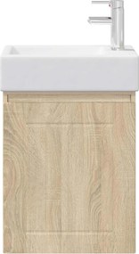 vidaXL Μονάδα μπάνιου με βρύση Sonoma Δρυς 45,5 x 25,5 x 84 εκ