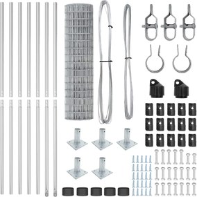 vidaXL Τεντώτο με στήριγμα Ασημί 1 x 10 m Ατσάλι