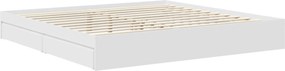vidaXL Κρεβάτι Αποθήκης Λευκό 200 x 200 cm Επεξεργασμένο ξύλο