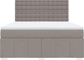 vidaXL Κρεβάτι Boxspring με Στρώμα Taupe 180x200 εκ. Υφασμάτινο
