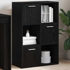 vidaXL Ραφιέρα με Ντουλάπια Μαύρη 60 x 29,5 x 90 εκ. από Επεξ. Ξύλο