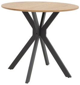 Intrahome Τραπέζι Xuson Intrahome φυσικό mdf-πόδι μαύρο μέταλλο Φ120x75εκ | SKU: INTRAPA-303111185