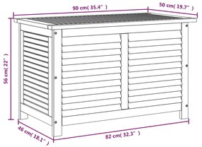 Μπαούλο Αποθήκευσης Κήπου 90x50x56 εκ. από Μασίφ Ξύλο Ακακίας - Καφέ