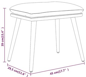 vidaXL Υποπόδιο Σκούρο Γκρι 45 x 29,5 x 39 εκ. Βελούδινο