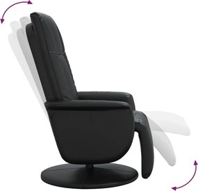 vidaXL Πολυθρόνα Ανακλινόμενη με Υποπόδιο Μαύρη από Συνθετικό Δέρμα
