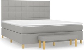 vidaXL Κρεβάτι Boxspring με Στρώμα Αν. Πράσινο 160x200εκ Υφασμάτινο