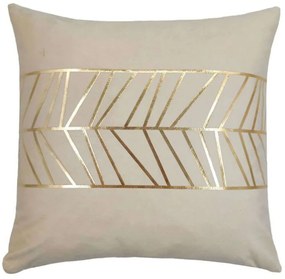 Μαξιλάρι Διακοσμητικό (Με Γέμιση) Details 023359 Beige-Gold 45X45 Βελούδο