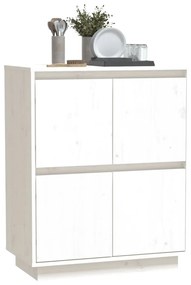 vidaXL Συρταριέρα Λευκή 60 x 34 x 75 εκ. από Μασίφ Ξύλο Πεύκου