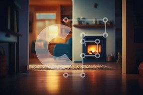 Intra Συλλεκτικό Ξύλινο Παζλ Plywood  4mm - Ζεστό και φιλόξενο σαλόνι με τζάκι και άνετο καναπέ Σε Ξύλινο Κουτί - Διαστάσεις Puzzle: 10x10 cm – 25 κομμάτια