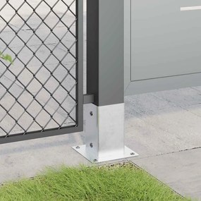 vidaXL Βάσεις στύλων τετράγωνες 12 τεμάχια Ασημί Γαλβανισμένος χάλυβας