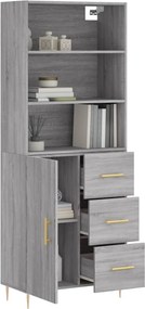 vidaXL Ντουλάπι Γκρι Sonoma 69,5 x 34 x 180 εκ. Επεξεργασμένο Ξύλο