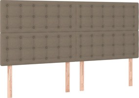 vidaXL Κρεβάτι Boxspring με Στρώμα Taupe 160x200 εκ. Υφασμάτινο