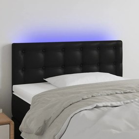 Κεφαλάρι Κρεβατιού LED Μαύρο 100x5x78/88 εκ. Συνθετ. Δέρμα 3121696