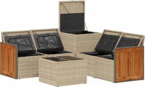 vidaXL Σετ Καναπέ 6 τμχ. Μπεζ και Κρέμ 55 x 55 x 37 εκ