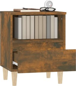 vidaXL Κομοδίνα 2 τεμ. Καπνιστή Δρυς 40 x 35 x 50 εκ.