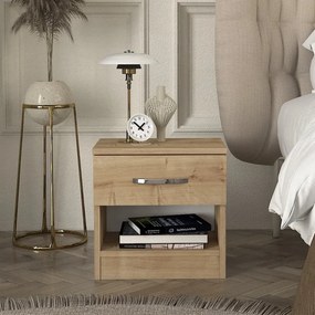 Κομοδίνο Lube Megapap χρώμα sapphire oak 40x28,2x40εκ.