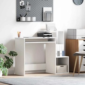 vidaXL Γραφείο με συρτάρι Λευκό 106 x 41 x 88.5 εκ. Επεξεργασμένο ξύλο