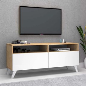 Έπιπλο τηλεόρασης Encoy Megapap χρώμα sonoma - λευκό 120x35x50εκ.