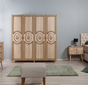 Τετραφυλλη Ντουλαπα Δρυς Sonoma IMAJ 52x180x192