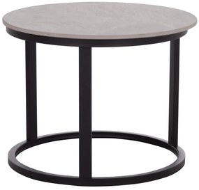 Τραπεζάκια σαλονιού TALOS Σετ 2 τμχ. Κεραμικό TOP με Όψη Γκρί Μαρμάρου Φ70 + Φ50εκ. 70x70x45.5 εκ.