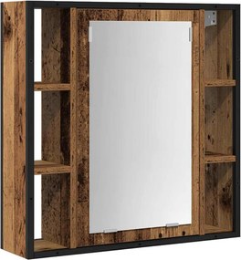 vidaXL Σετ Επίπλων Μπάνιου με ράφι 2 pcs Καφέ Επεξεργασμένο ξύλο