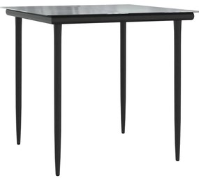 vidaXL Σετ Τραπεζαρίας Κήπου 5 τεμ. Συνθ. Ρατάν / Ατσάλι με Μαξιλάρια