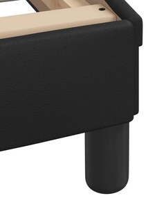 vidaXL Κρεβάτι με Στρώμα Dover Μαύρο 90x200 εκ. από Συνθετικό Δέρμα