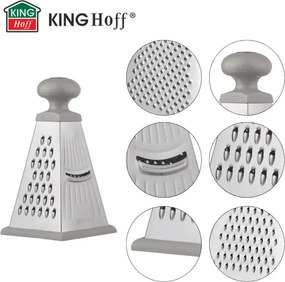 Τρίφτης λαχανικών Kinghoff KH-1988, 4 επιφάνειες, πυθμένας σιλικόνης, Inox