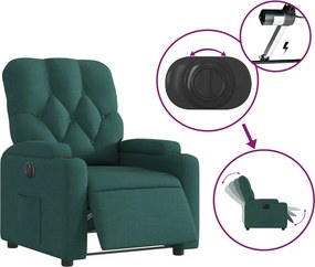 vidaXL Πολυθρόνα Ανακλινόμενη Ηλεκτρική Πράσινο Υφασμάτινη