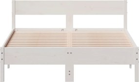 vidaXL Σκελετός Κρεβ. Χωρίς Στρώμα Λευκό 140x190 εκ Μασίφ Πεύκο